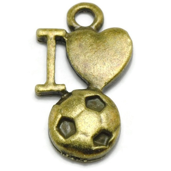 Other - 10pcs I Love‎ Soccer Charms, jewelry making supplies
